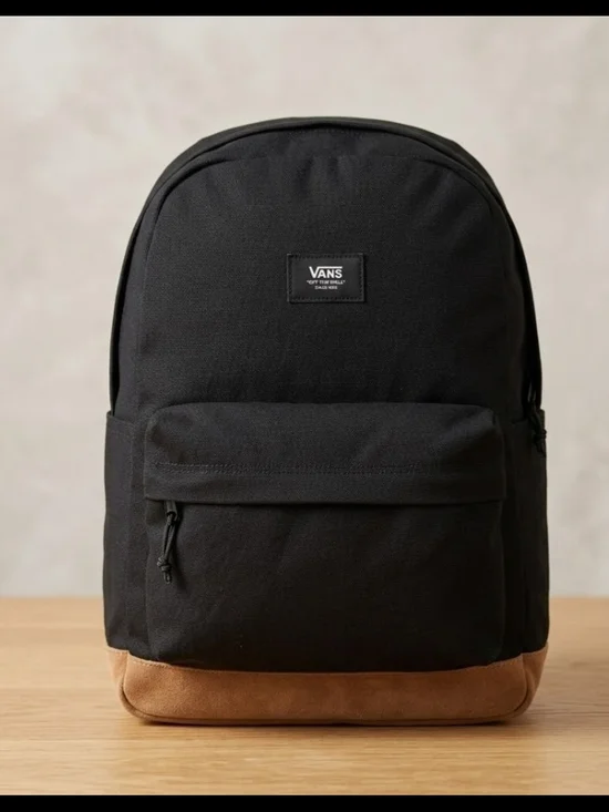 NEW! Vans Black Backpack with Tan Base NWT