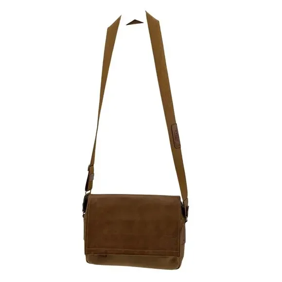 Vintage 90s Bally Tan Grade High Leather Canvas Satchel Briefcase Laptop Bag