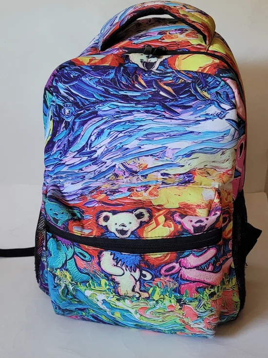 Van Gogh Grateful Dead Dancing Bears Print Backpack - Unbranded