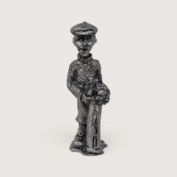 1980s Vintage Pewter Golfer Miniature Figurine