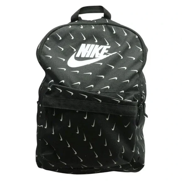 NIKE Swoosh All Over Print Black Backpack‎ Mini Casual School Travel Unisex