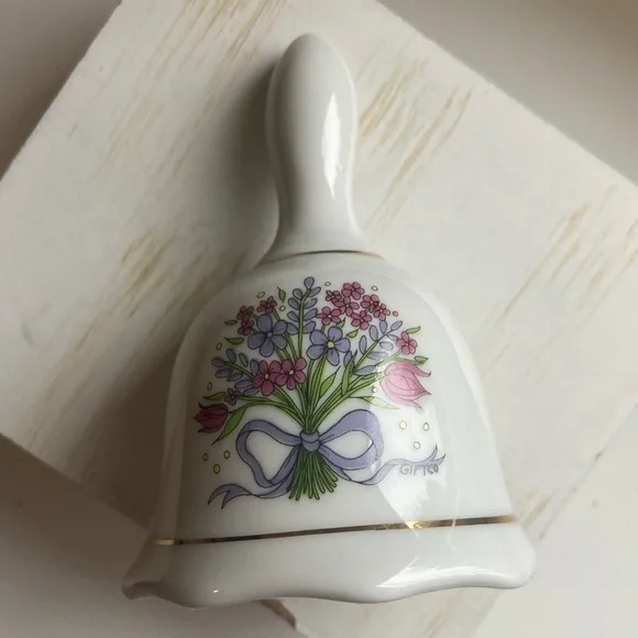 Vintage Ceramic Bell With Flowers