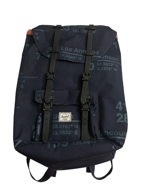 Herschel Supply Company Navy Coordinate-Print Canvas Backpack with Black Straps