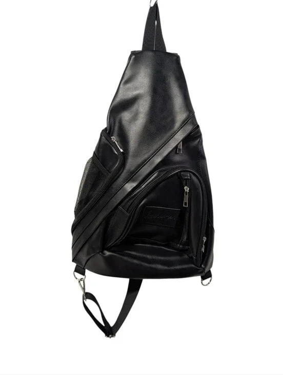Journeyman Black Vegan Leather Sling Bag Crossbody Backpack NWT Men's Women's