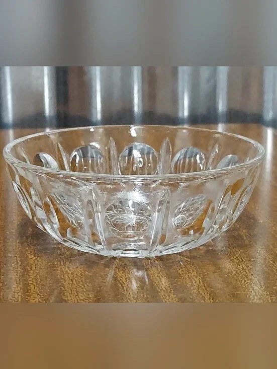 Vintage Anchor Hocking High Point Clear Glass Bowl - Coin Dot Circle Pattern