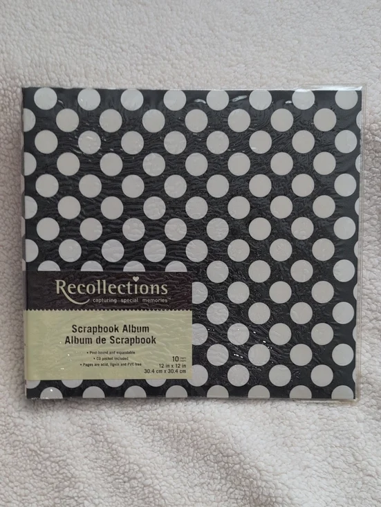 Recollections Black & White Polka Dot Scrapbook Album - 12x12 Plus (3) 10 Pack