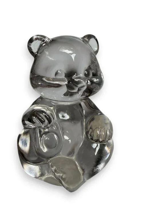 Fenton Clear Glass Teddy Bear 3.5