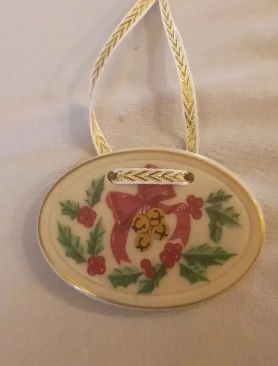 Longaberger Christmas Ceramic Jingle Bell Tie On Embellishment Basket Charm NEW!