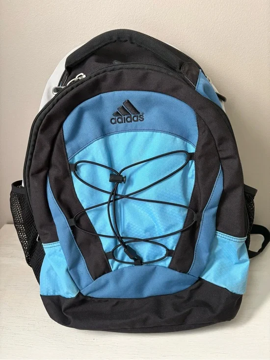 adidas Blue and Black Men's Backpack with Front Bungee