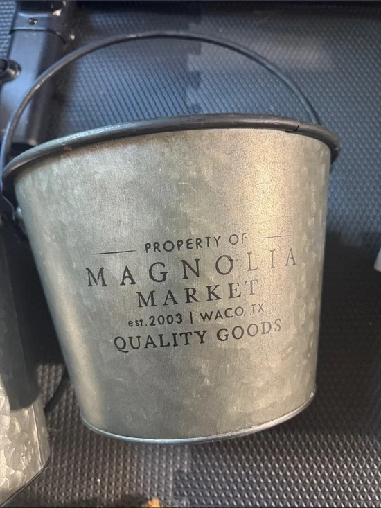 Magnolia Metal Galvanized Gray Market Bucket