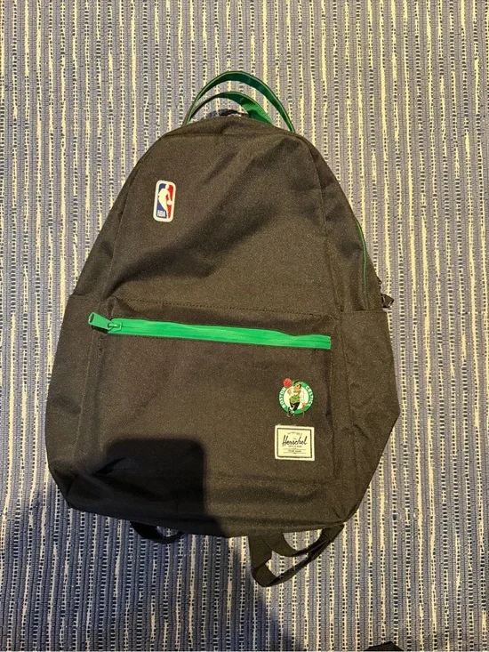 Herschel Supply Company Black Backpack with Green Accents used once