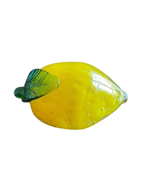Vintage Hand Blown Glass Lemon Decoration