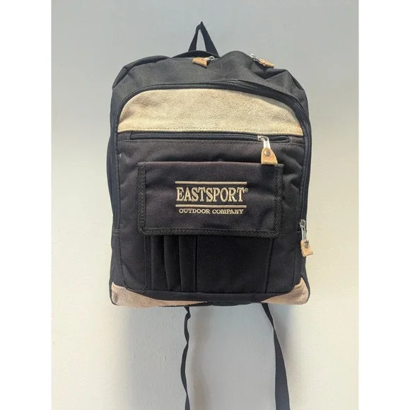 Vintage Eastsport Cyber-Trecker Backpack NWT Black Tan Y2K Taiwan 110551W3