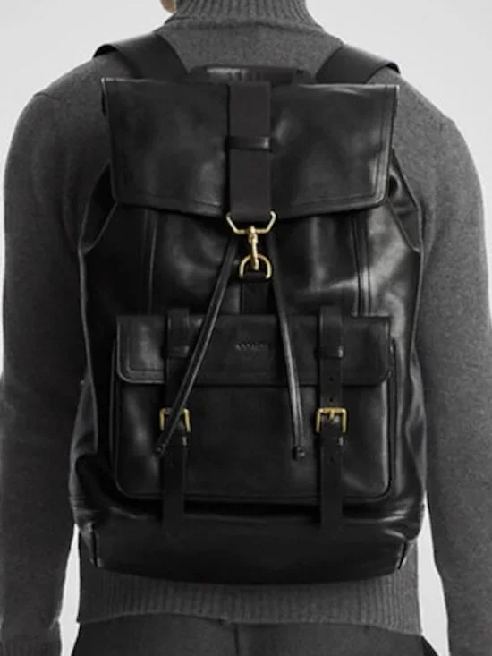 Coach Black Leather Backpack