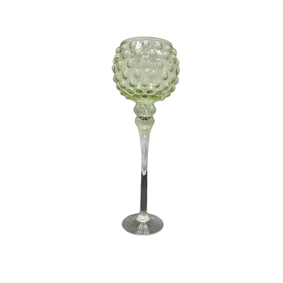 Vintage Green Hobnail Glass Compote Pedestal Bowl Candy Dish Centerpiece 16