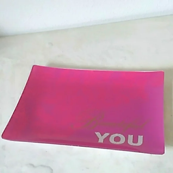 beautiful you glass office or home decorative plate accessory