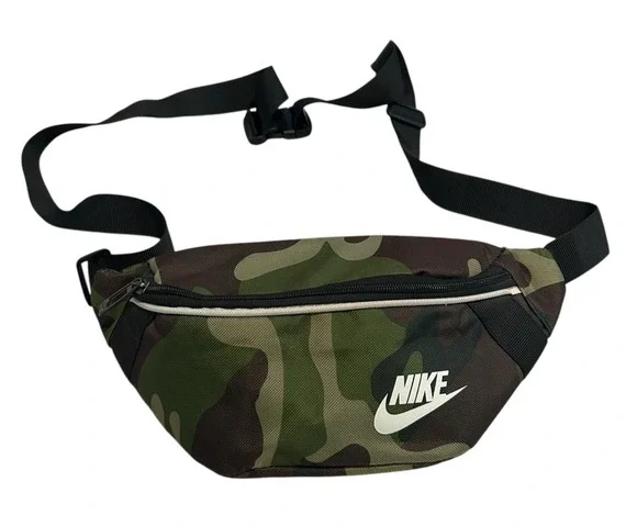 Nike Heritage Fanny Pack Hip Waist Belt Bag Crossbody 2 Zip Camo Double Zippers