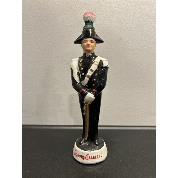 Vintage Galliano Liquor Bottle Coronetti Cunardo Italy Soldier in Uniform Empty