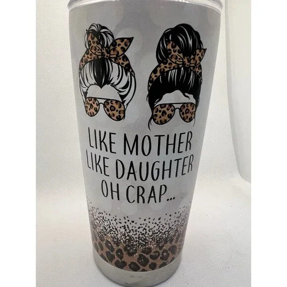 Macorner Gifts like mother like daughter hair shower cap tumbler mom 20oz Hair