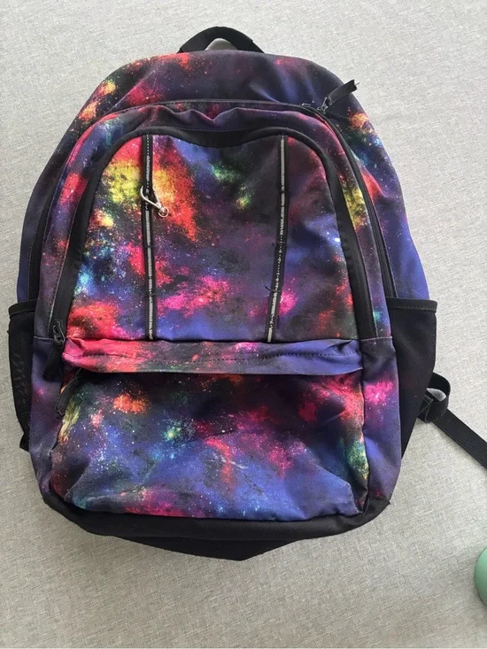 Lands' End Galaxy-Print Backpack in Purple with Multicolor Accents