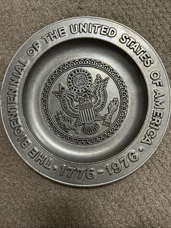 Bicentennial Commemorative Pewter Plate 1776-1976 -