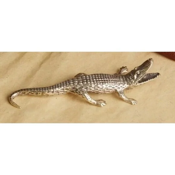 Alligator‎ Gator Figurine Brass Animals Toys Collectible New