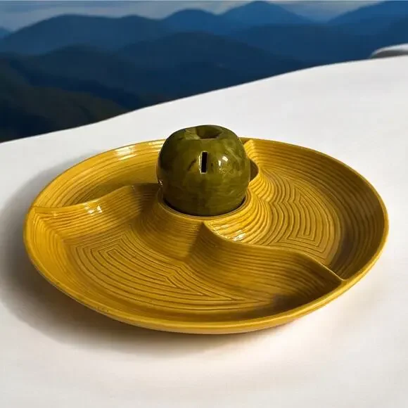 VTG MCM California Pottery Apple‎ Snack Serving Dish #471 *READ DESCRIPTION