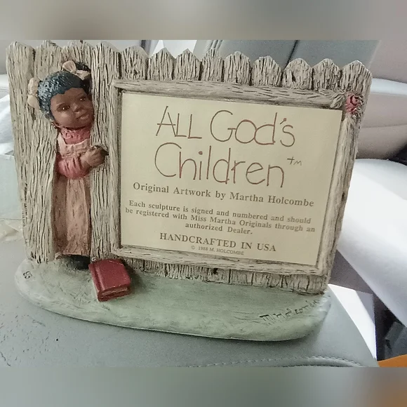 All God's Children Display Sign Girl by Garden Gate Martha Holcombe 1988 #93