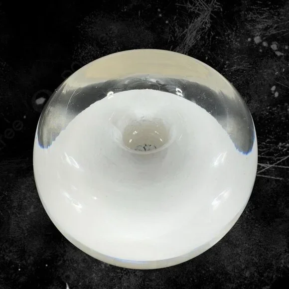 Venetian Hand Blown Clear White Cased‎ Paperweight Glass Pen Holder Decor Italy