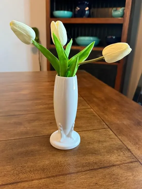 Vintage Fiesta White bud vase -ceramic flower vase HLC Fiestaware USA