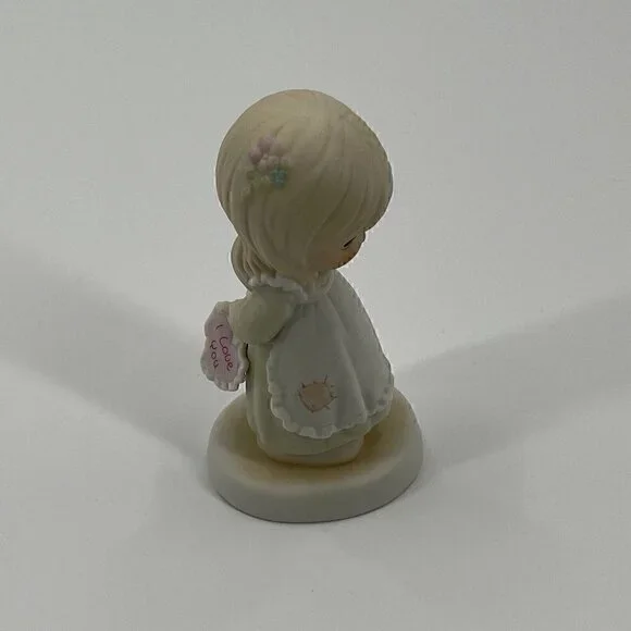 Precious Moments Figure God Is Love Dear Valentine Girl Holding #523518 Vintage