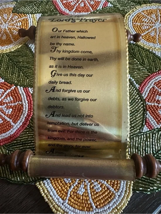 Home Interiors Gold Lord's Prayer Scroll Wall Accent