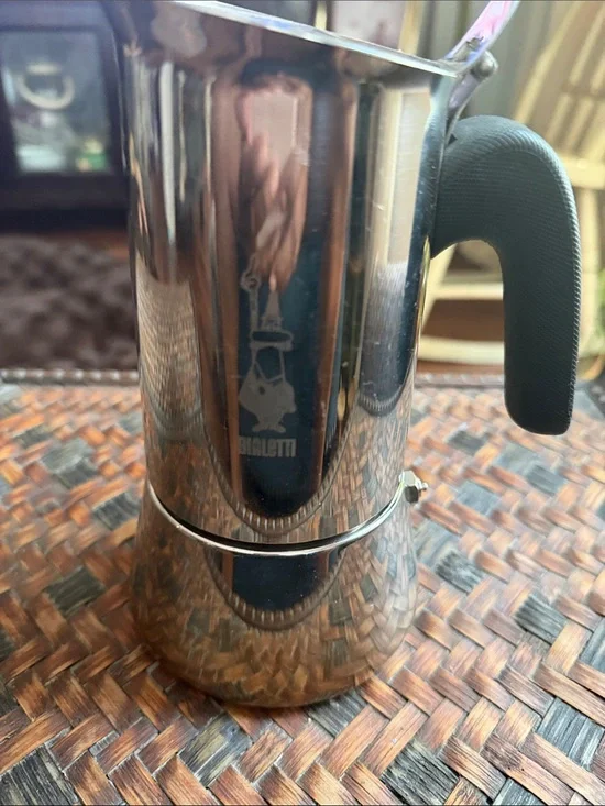 Stainless Steel Moka Pot - Black Handle