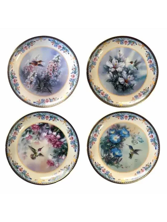 Set of 4 Vintage Bradford Exchange Lena Liu’s Flights of Fancy Collector Plates