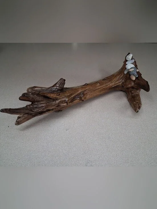 Driftwood Sculpture with Shell Accents