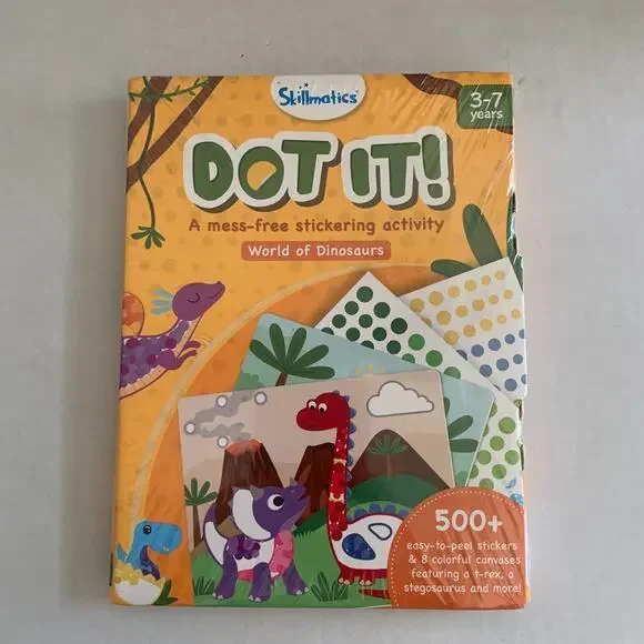 Skillmatics Dot It! World Of Dinosaurs Mess Free Sticker Activity Brand New