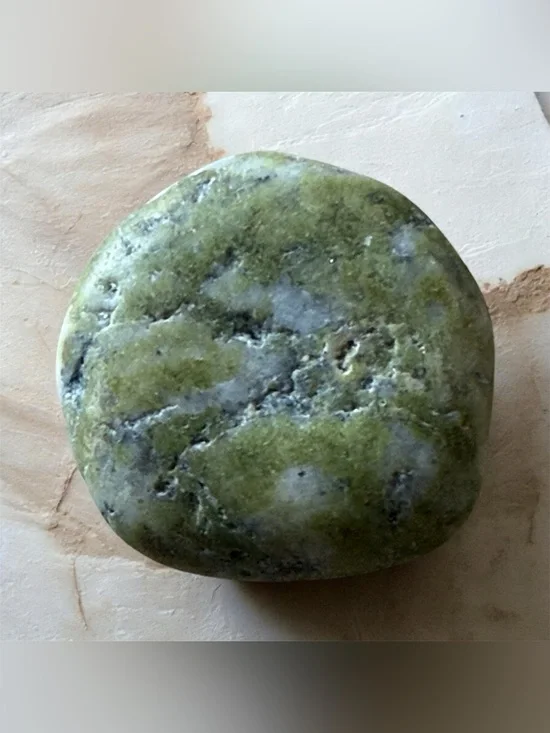 Snowflake Epidote Tumbled Stone!