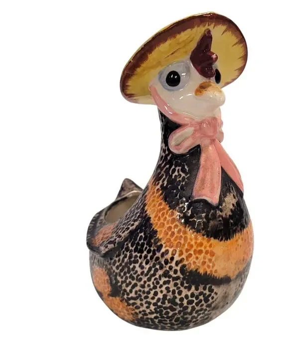 Vintage Pottery Chicken Hen Bowl/Planter Relco Japan 6.5