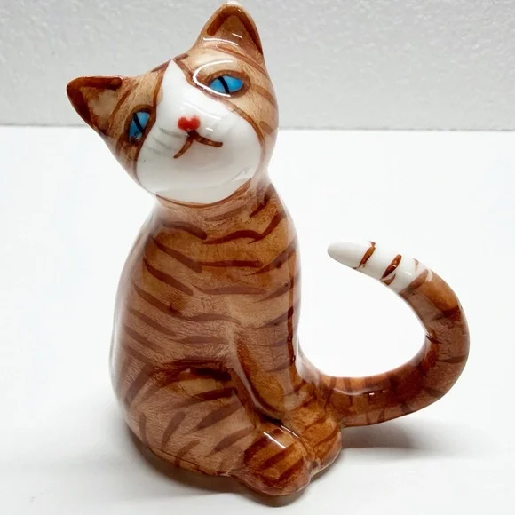Vintage Hand Painted Orange Tabby Cat Fine Bone China