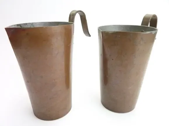 Vintage Copper Small Pitcher Off Rack Holders Flower Pot Vase with Hook Handle