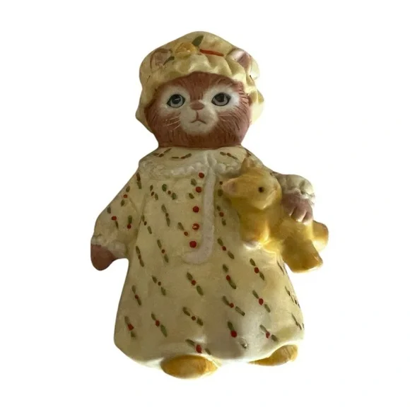 Schmid Vintage 1987 Kitty Cucumber Cat Figurine 
