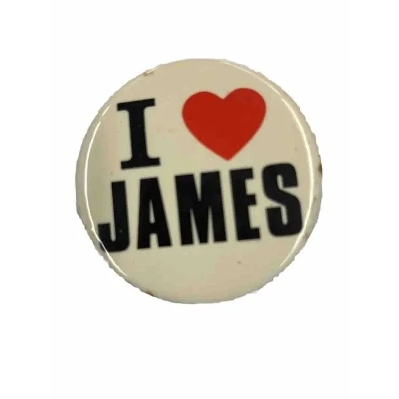 I Love‎ James Vintage 1980s Pinback Button