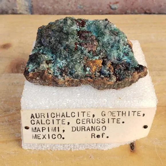 Aurichalcite Goethite Calcite Cerussite, Mapimi Durango Mexico 78g Estate