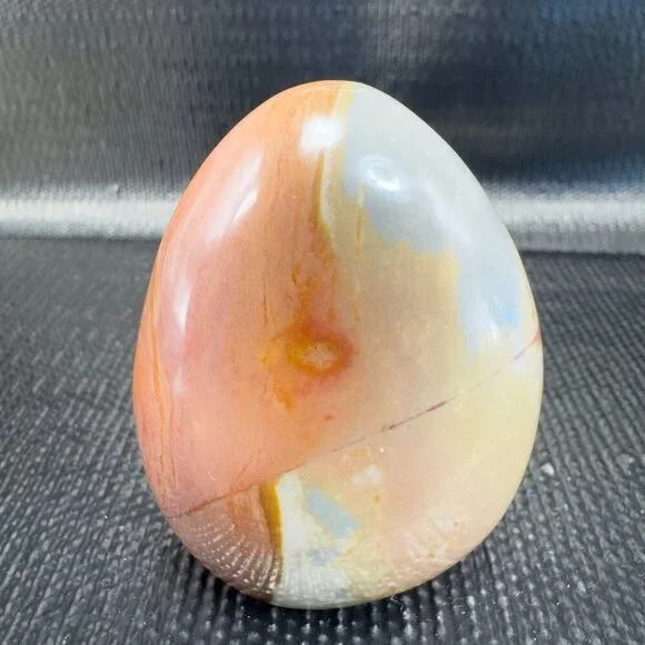 Hand Carved Marble Smooth Heavy‎ Oval Figure Paperweight Mineral Stone Vintage