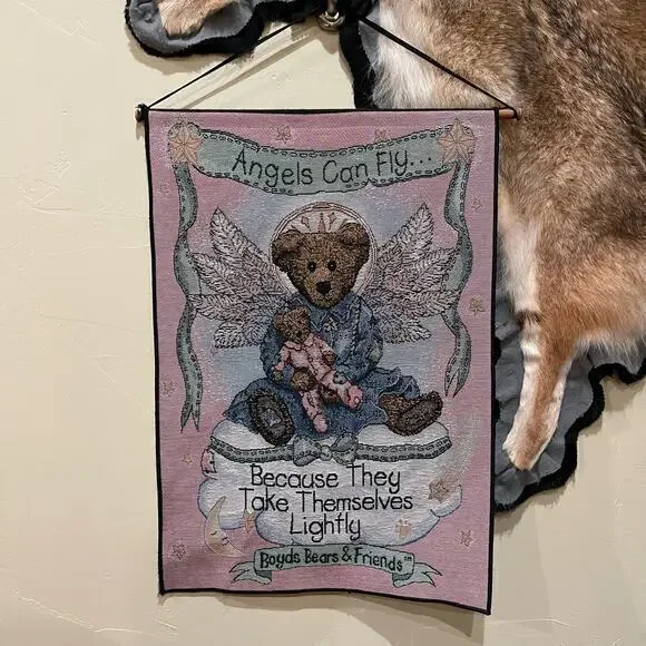 Vintage 90s Boyd's‎ Bears Angelica Guardian Wall Hanging 17'' x 25'' Collectible