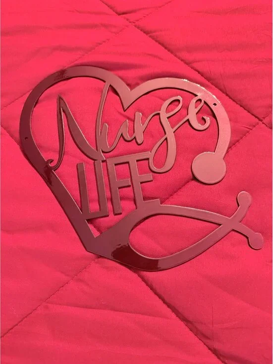 Nurse Life Metal Wall Decor – Heart Stethoscope Sign – Nurse Gift