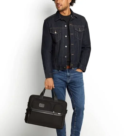 TUMI Alpha 2 Expandable Organizer Computer Brief Laptop Bag – Earl Grey