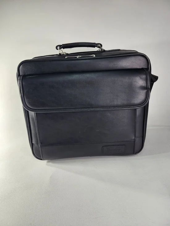 Air Targus Men's Black Leather Briefcase - Classic Professional Carry