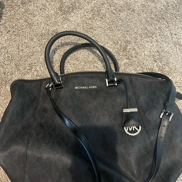 Michael Kors Black Leather Tote with Shoulder Strap