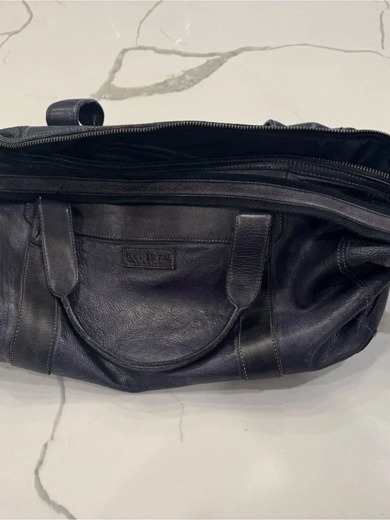 Bed Stu distressed black Leather travel duffel bag